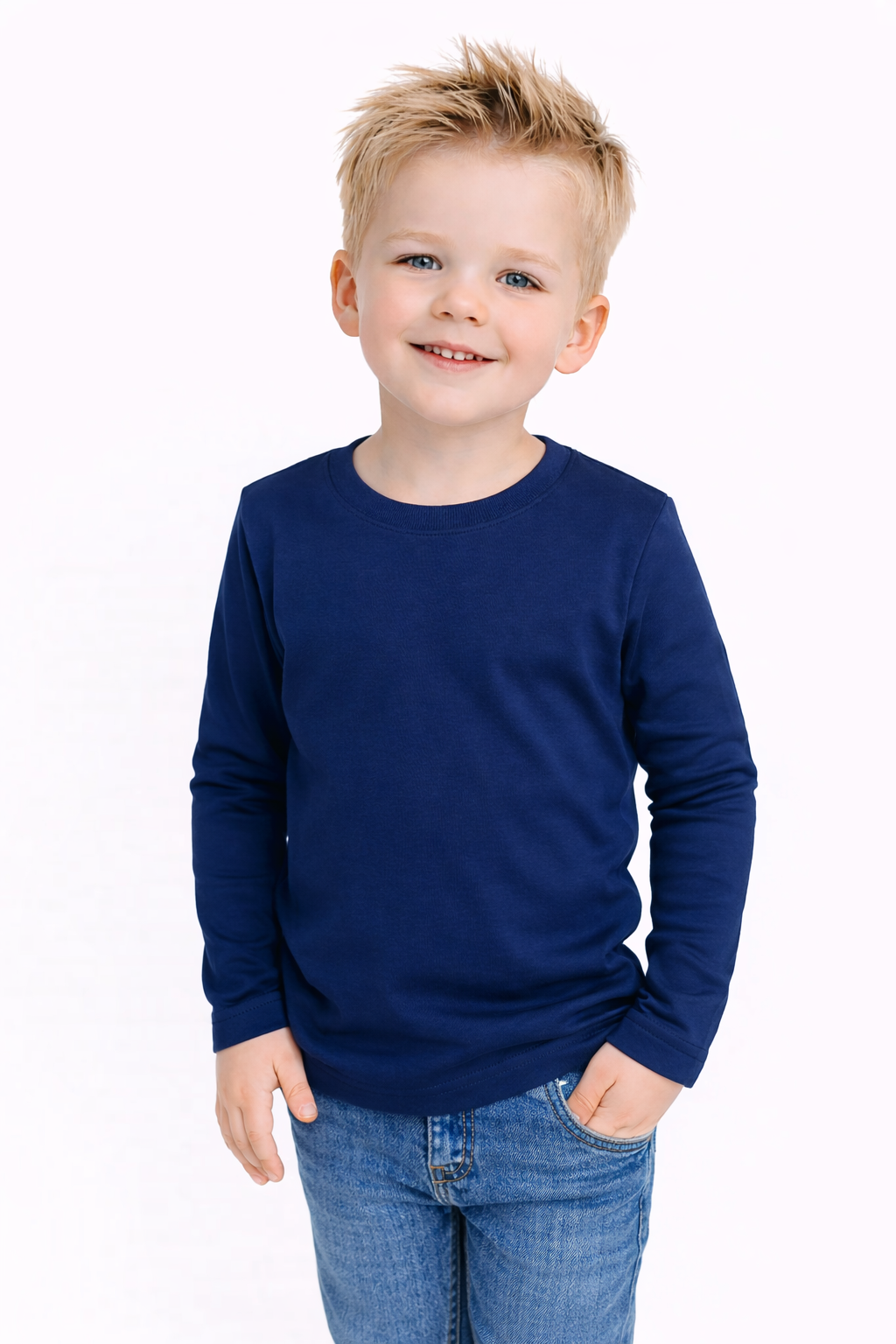 Boy's long sleeve shirt blank — 100% cotton boutique blank for embroidery and HTV — ARB Blanks