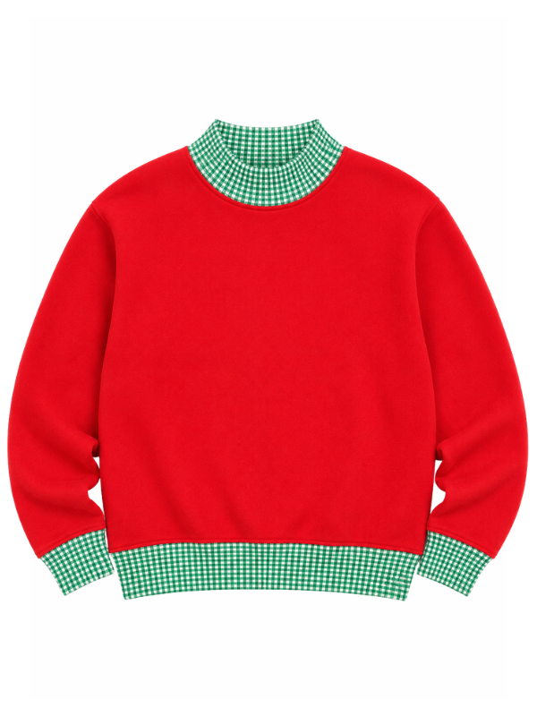 Premium Mock Neck Sweatshirt | Holiday Gingham | Kids + Adults | Preorder 2