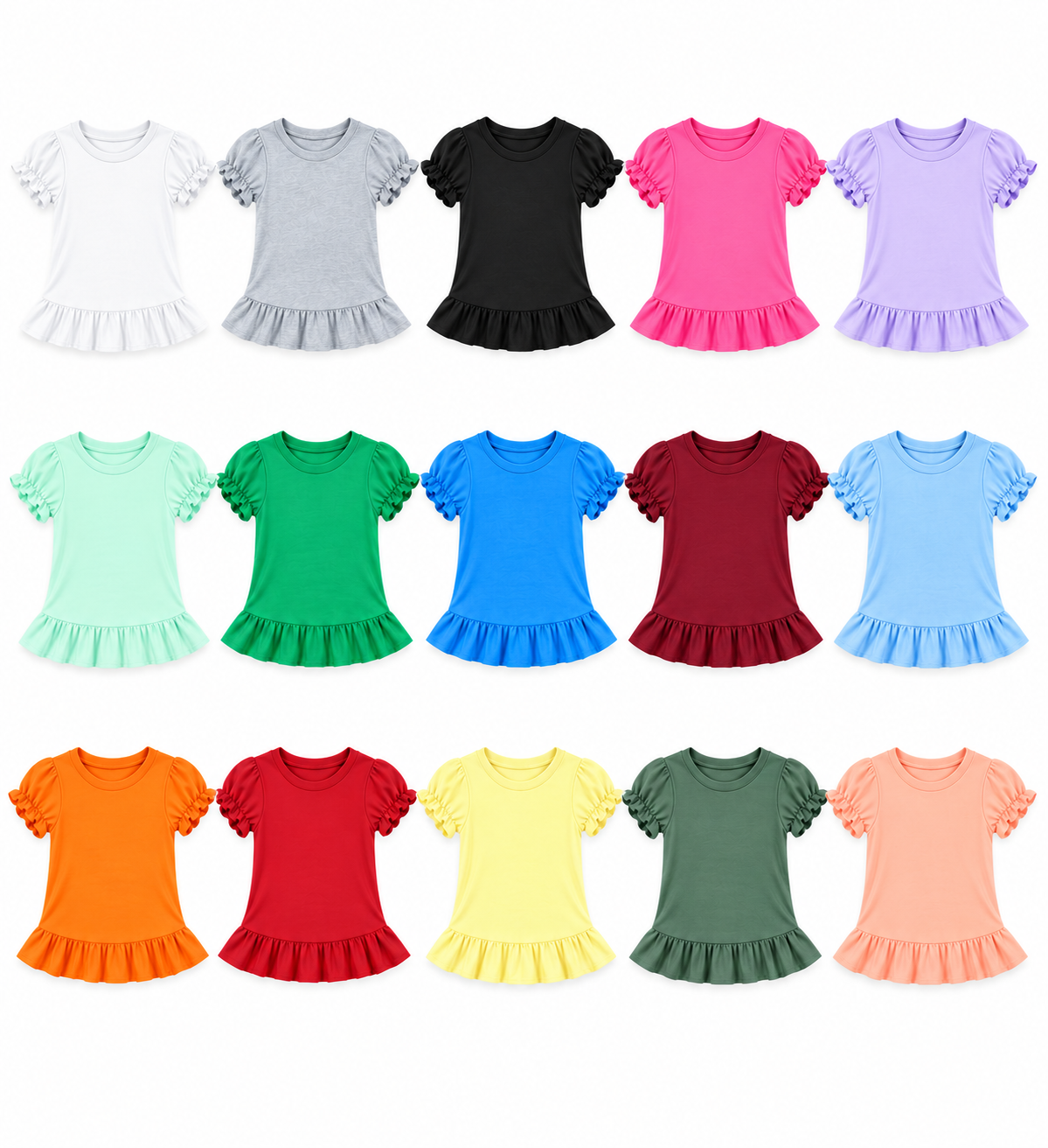 Girl's Short Sleeve Ruffle Shirt | Cotton Boutique Top 12M–12 Youth