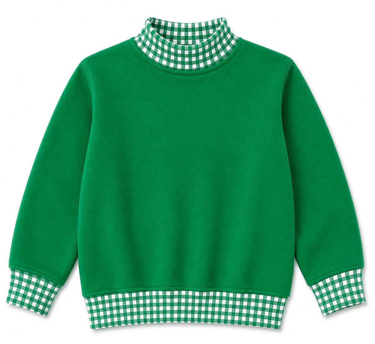 Kids Gingham Mock Neck Sweatshirt | PRE-ORDER| 12M–14Y