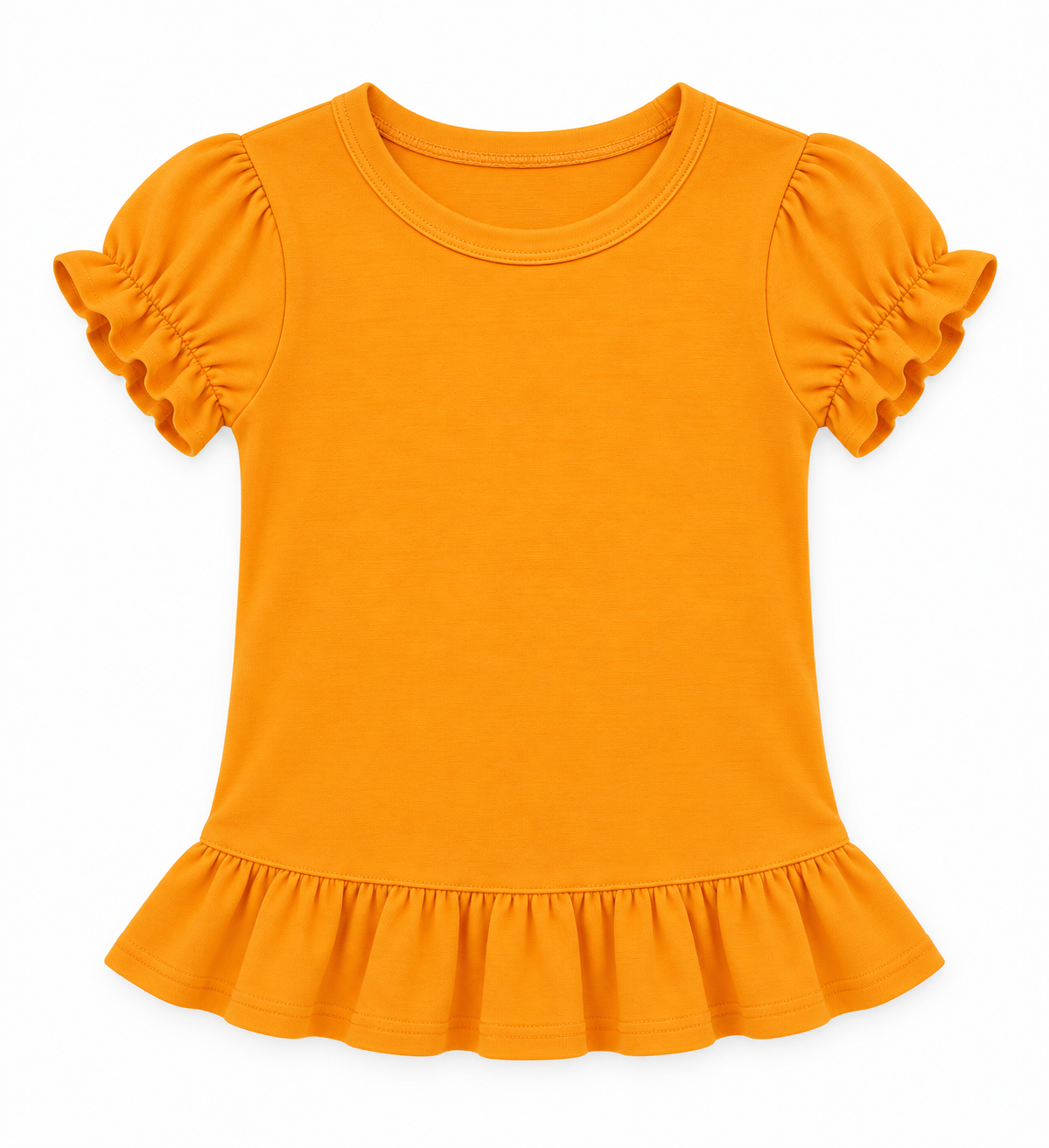 Girl's Short Sleeve Ruffle Shirt | Cotton Boutique Top 12M–12 Youth