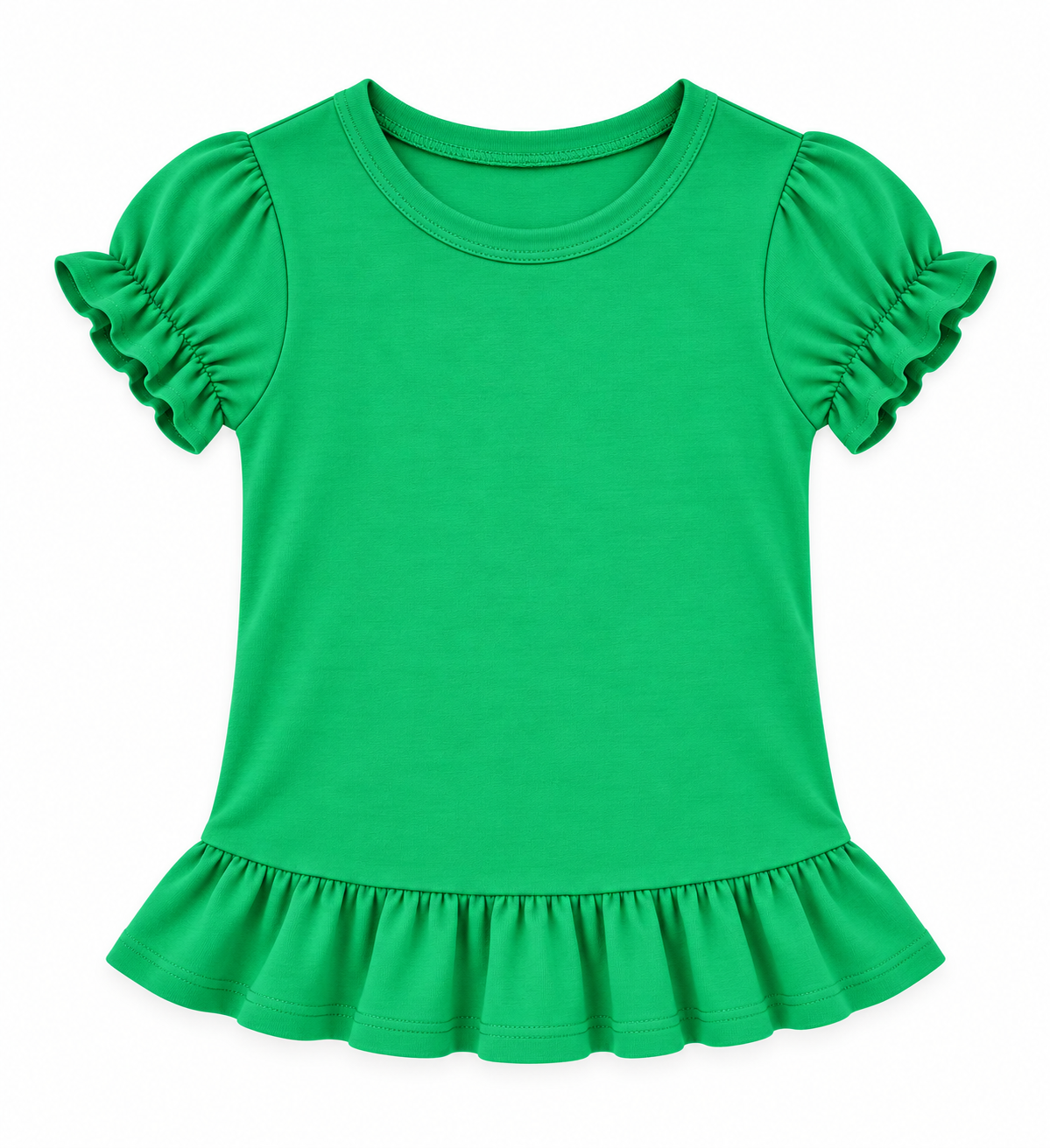 Girl's Short Sleeve Ruffle Shirt | Cotton Boutique Top 12M–12 Youth