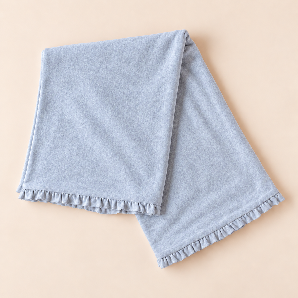 Grey ruffle baby blanket cotton blank, soft breathable cotton, boutique and gift ready — ARB Blanks
