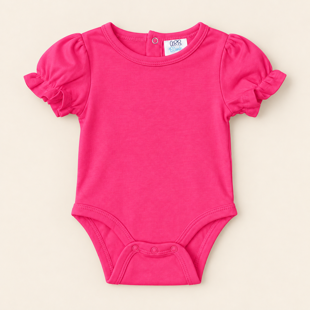 Short Sleeve Ruffle Baby Bodysuit – Cotton Blank for Embroidery & Boutique | 5 Colors | Newborn–18M