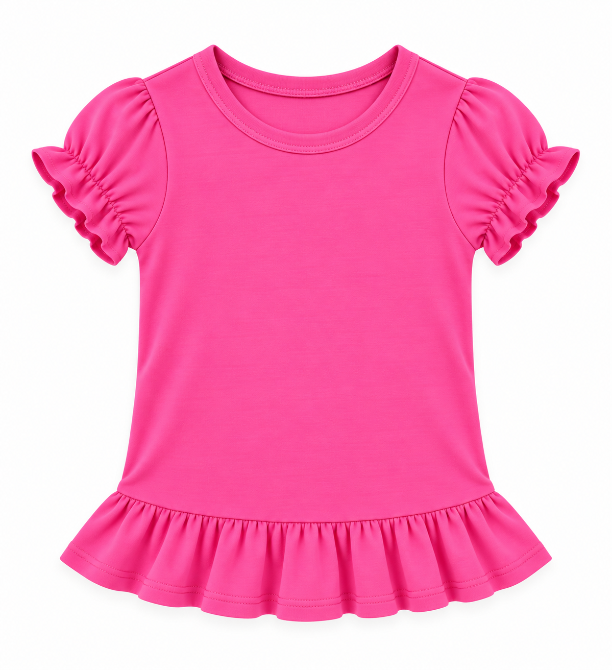 Girl's Short Sleeve Ruffle Shirt | Cotton Boutique Top 12M–12 Youth