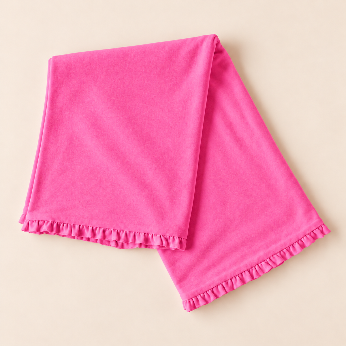 Hot pink ruffle baby blanket cotton blank, 100% thick cotton, wholesale boutique baby blank — ARB Blanks