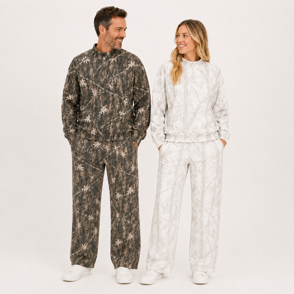 Woodland Camo / White Camo / Adult Cotton Sweatpants with Pockets | PREORDER 6