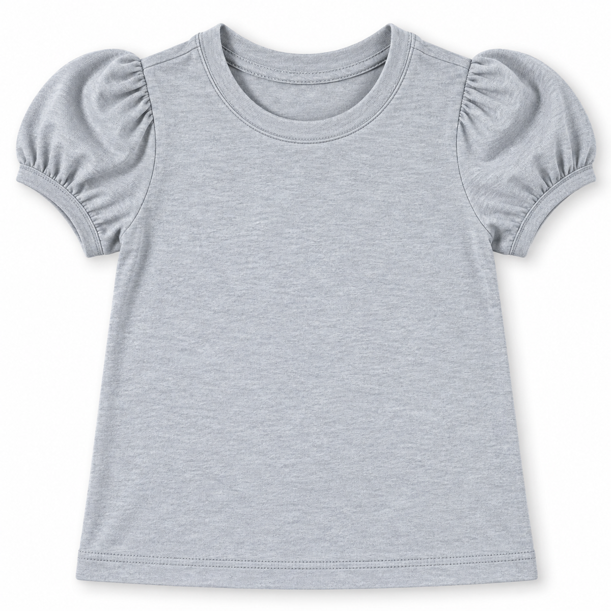 Girl's Short Sleeve Puff Shirt – Cotton Boutique Blank | Embroidery, HTV & Heat Press Ready | 12M–Youth 12
