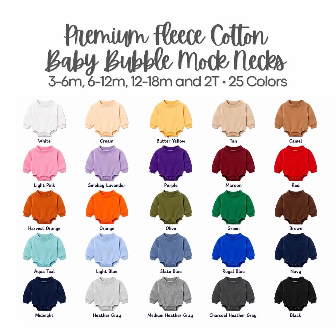 Solid Mock Neck Baby Bubble  |PRE-ORDER | Embroidery, HTV & DTF Blank