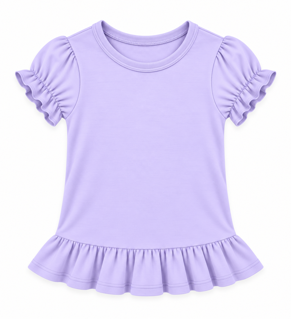 Girl's Short Sleeve Ruffle Shirt | Cotton Boutique Top 12M–12 Youth