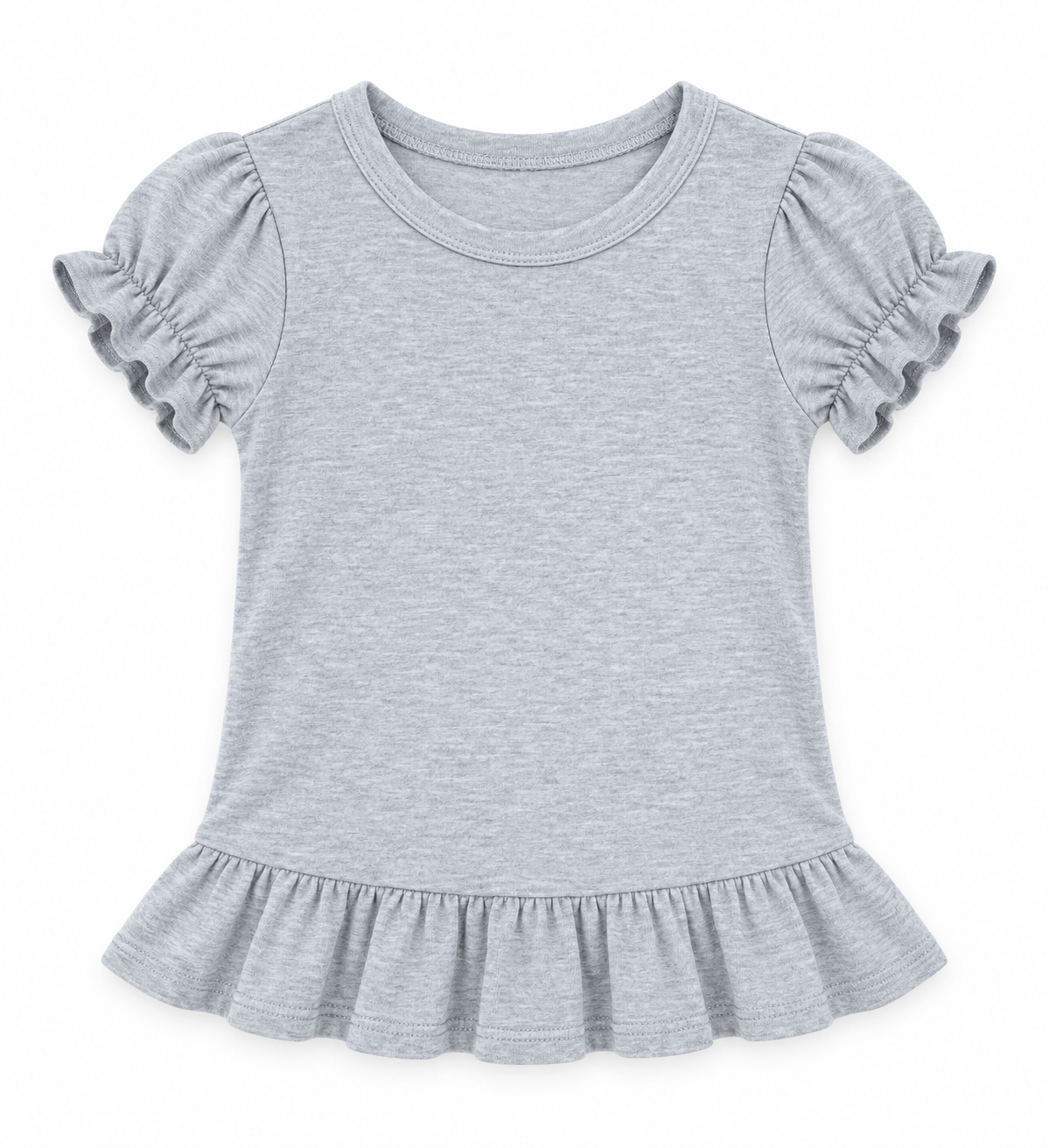 Girl's Short Sleeve Ruffle Shirt | Cotton Boutique Top 12M–12 Youth