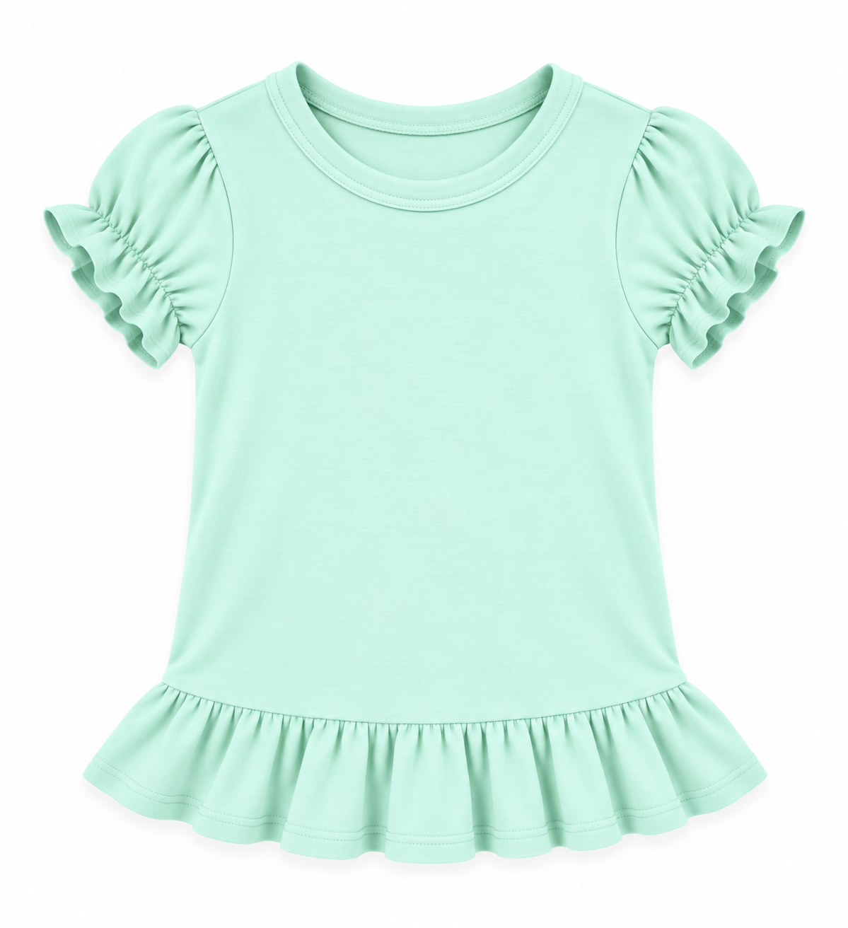 Girl's Short Sleeve Ruffle Shirt | Cotton Boutique Top 12M–12 Youth