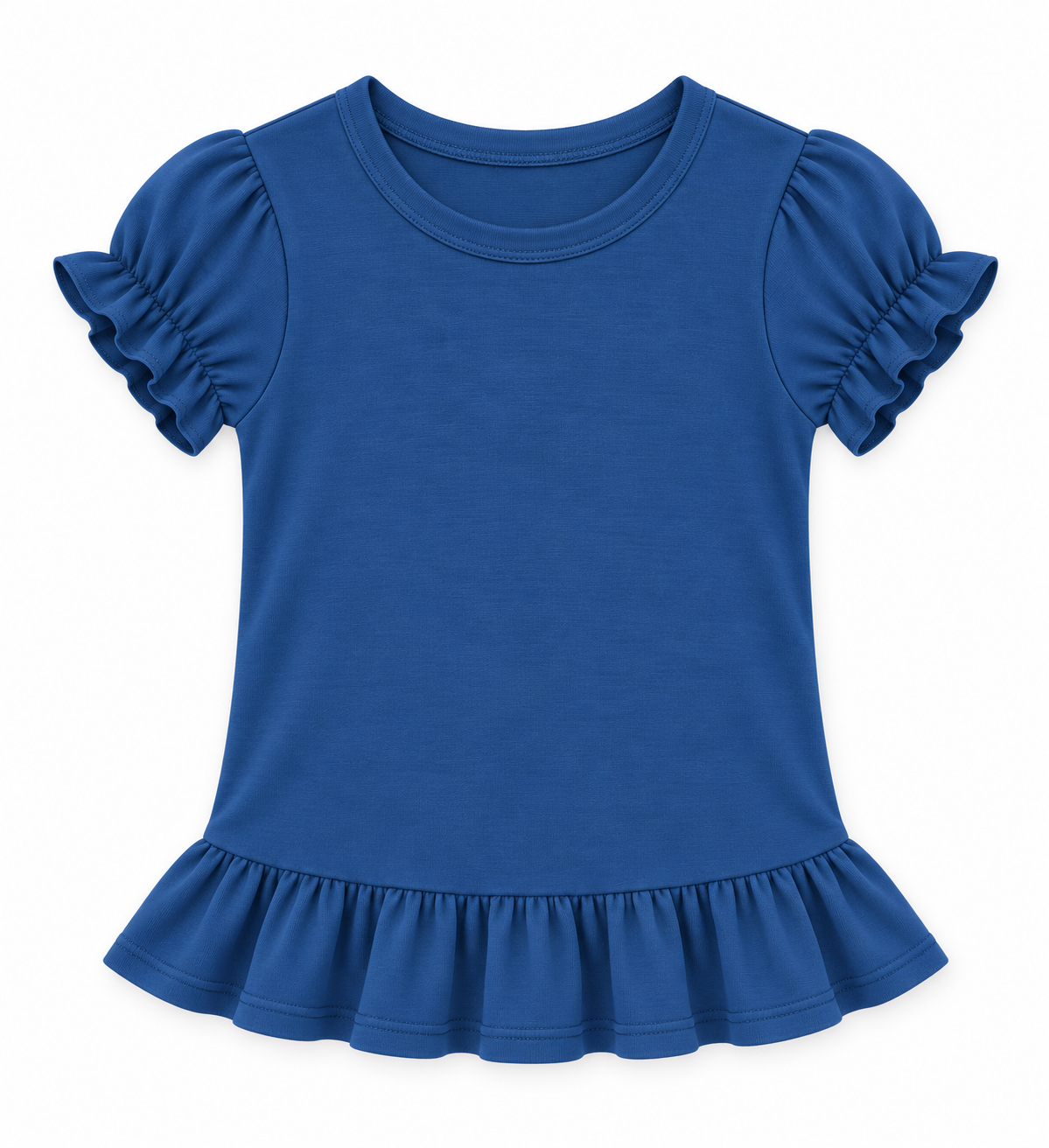Girl's Short Sleeve Ruffle Shirt | Cotton Boutique Top 12M–12 Youth