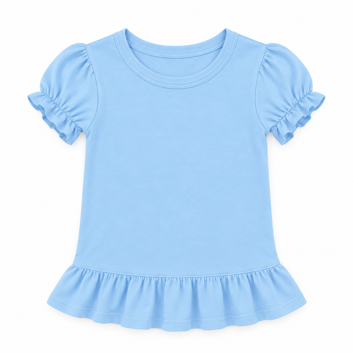 Girl's Short Sleeve Ruffle Shirt | Cotton Boutique Top 12M–12 Youth
