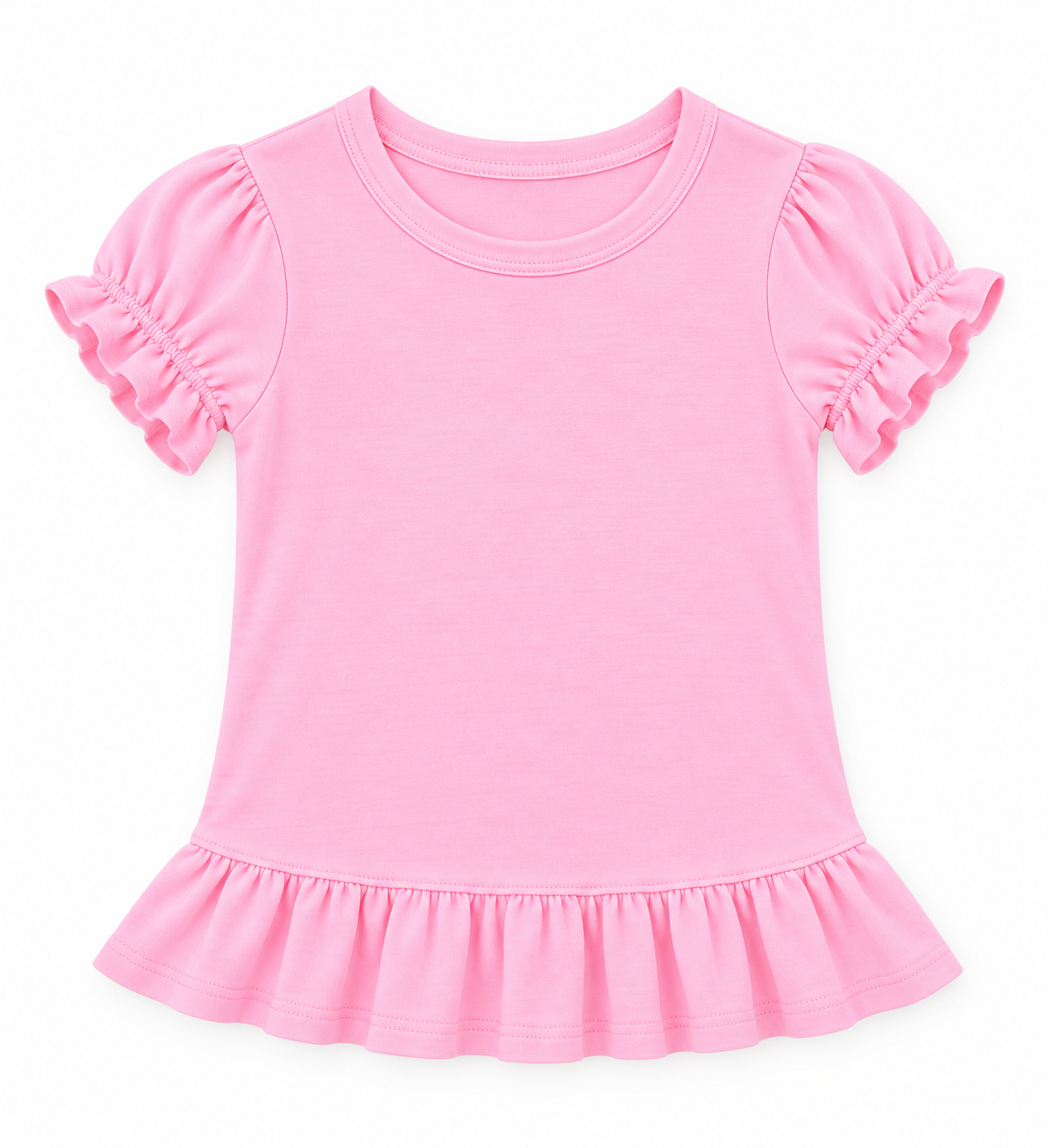 Girl's Short Sleeve Ruffle Shirt | Cotton Boutique Top 12M–12 Youth