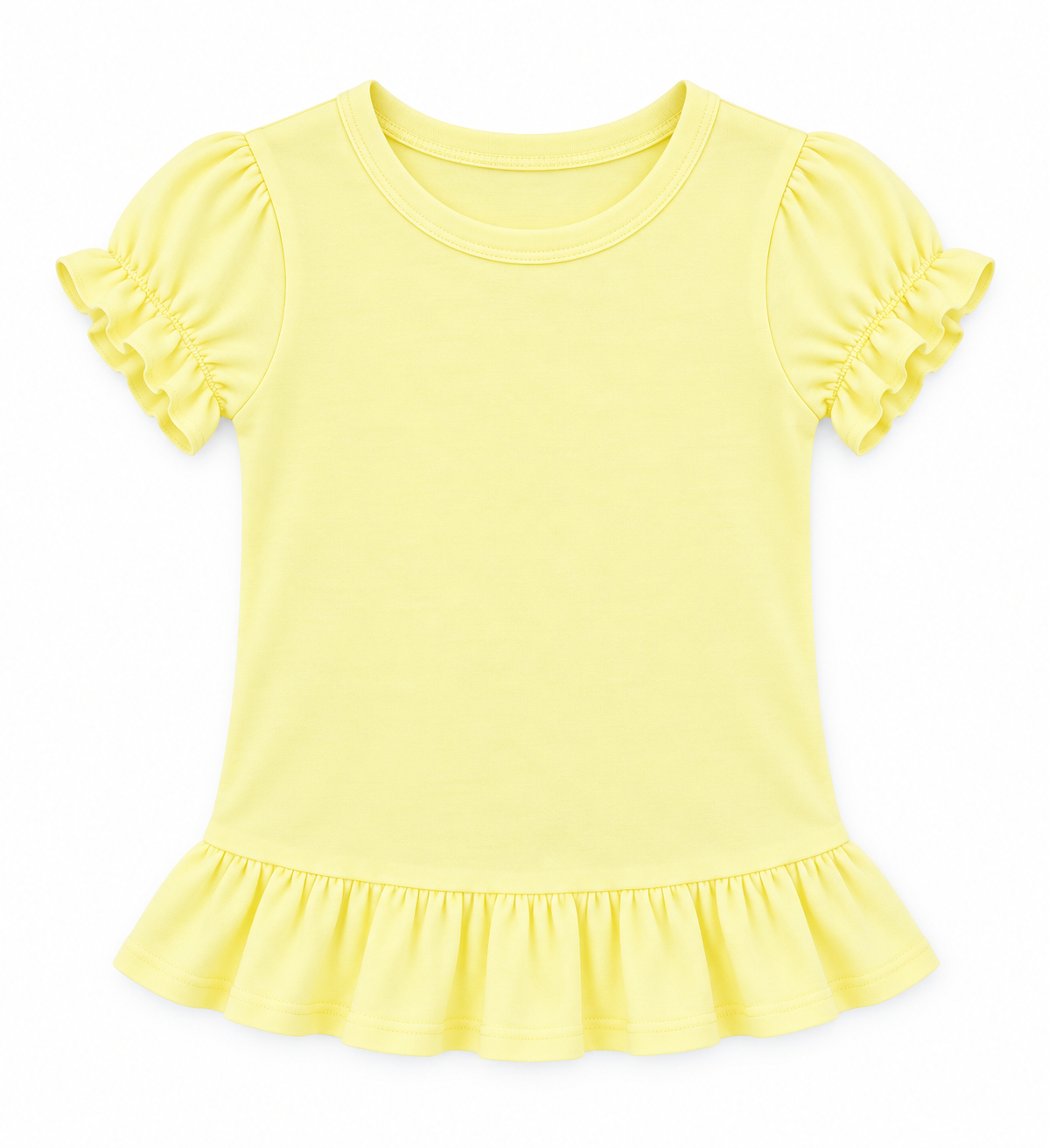 Girl's Short Sleeve Ruffle Shirt | Cotton Boutique Top 12M–12 Youth