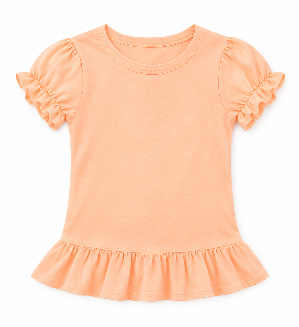 Girl's Short Sleeve Ruffle Shirt | Cotton Boutique Top 12M–12 Youth