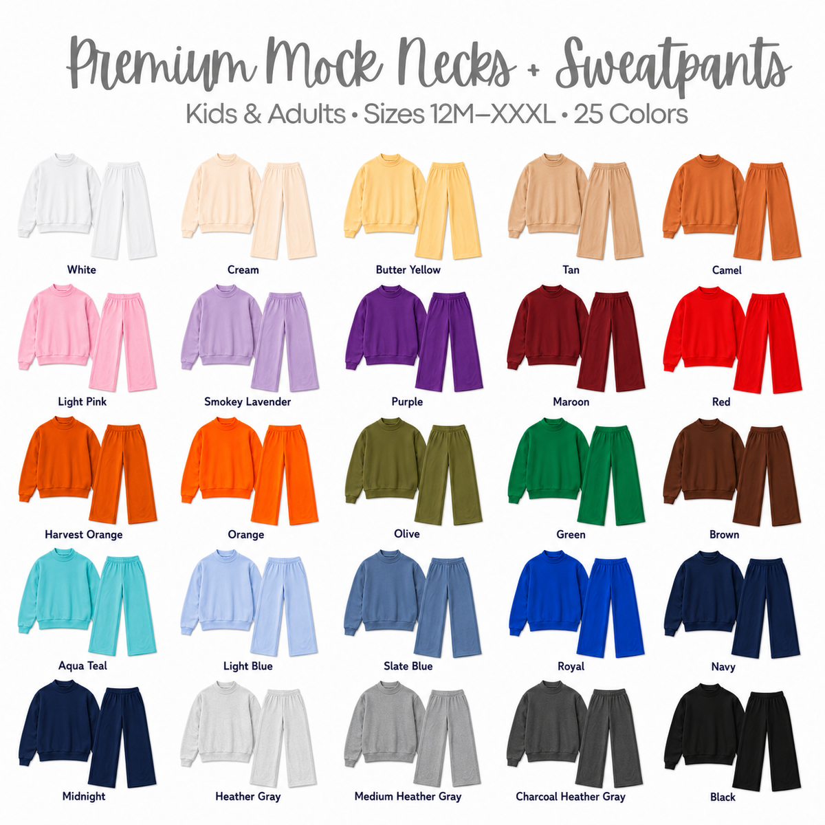 Kids Premium Cotton Sweatpants with Pockets| PRE-ORDER | Embroidery, HTV & DTF Blank | 25 Colors