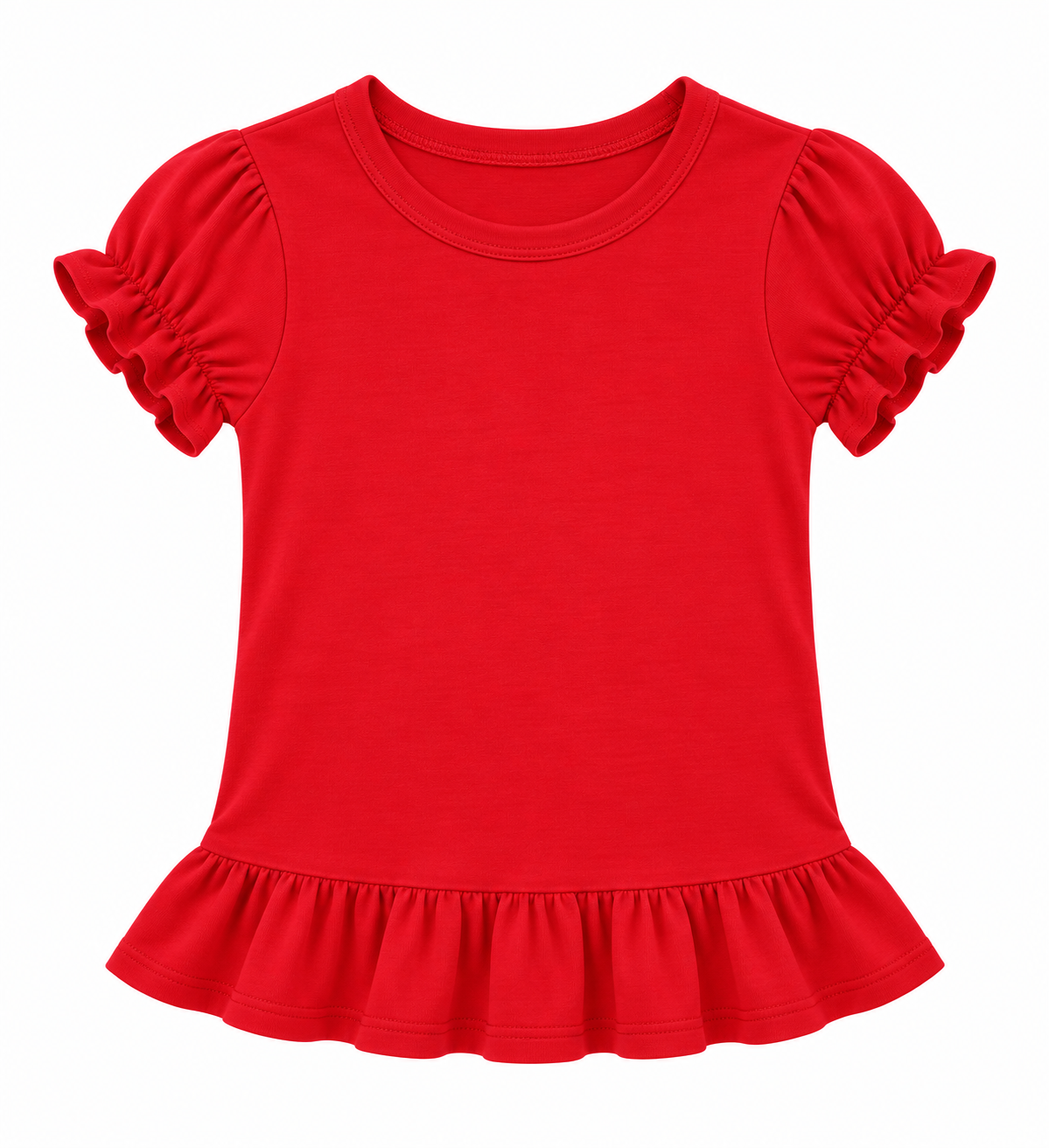 Girl's Short Sleeve Ruffle Shirt | Cotton Boutique Top 12M–12 Youth