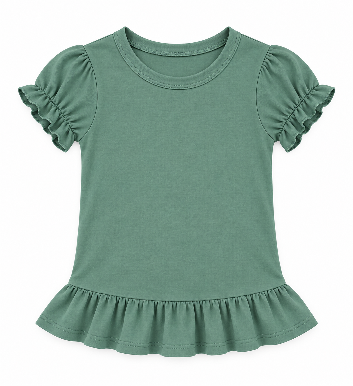 Girl's Short Sleeve Ruffle Shirt | Cotton Boutique Top 12M–12 Youth