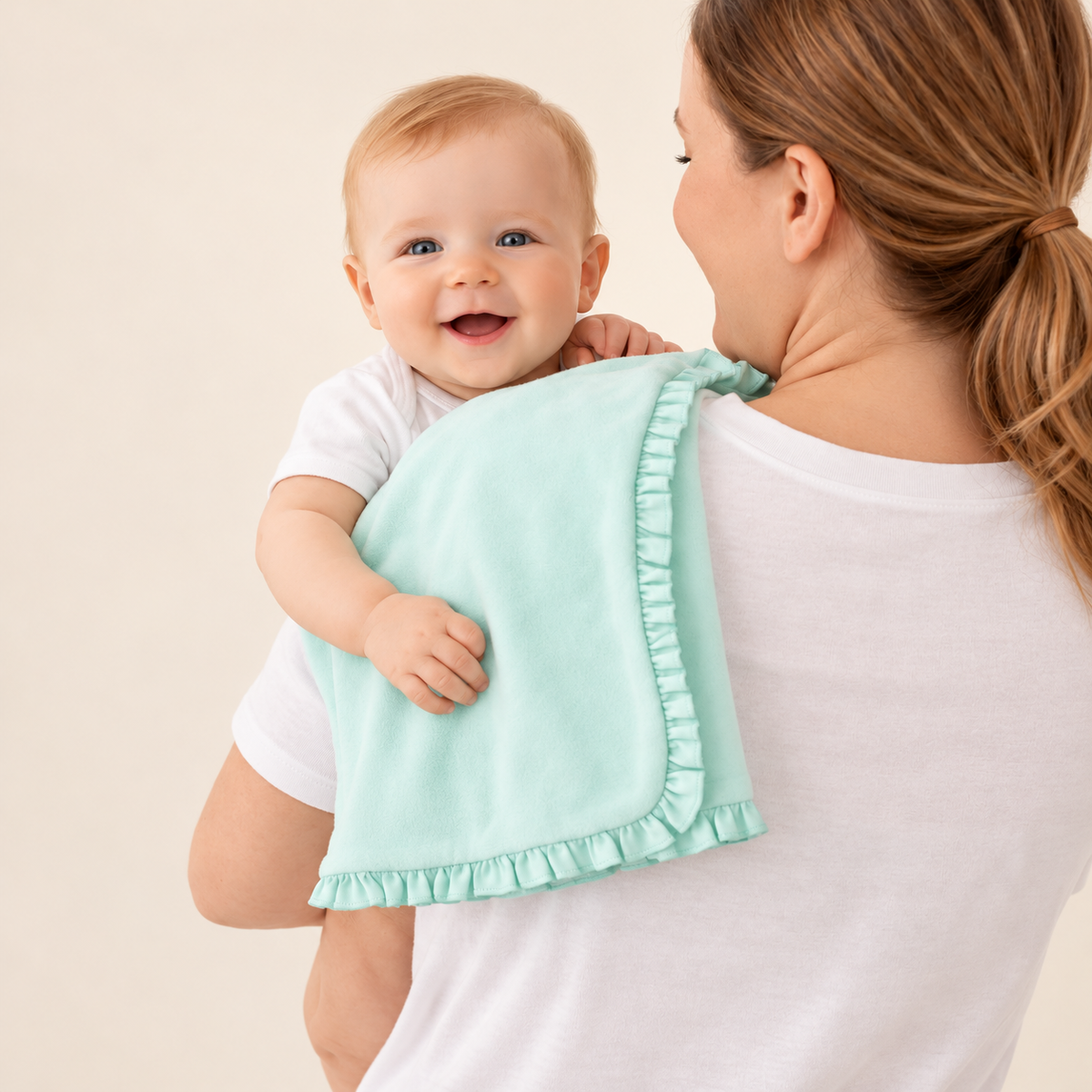 Ruffle Baby Burp Cloth -- Cotton & Chenille Boutique Blank | 7 Colors | Embroidery Ready