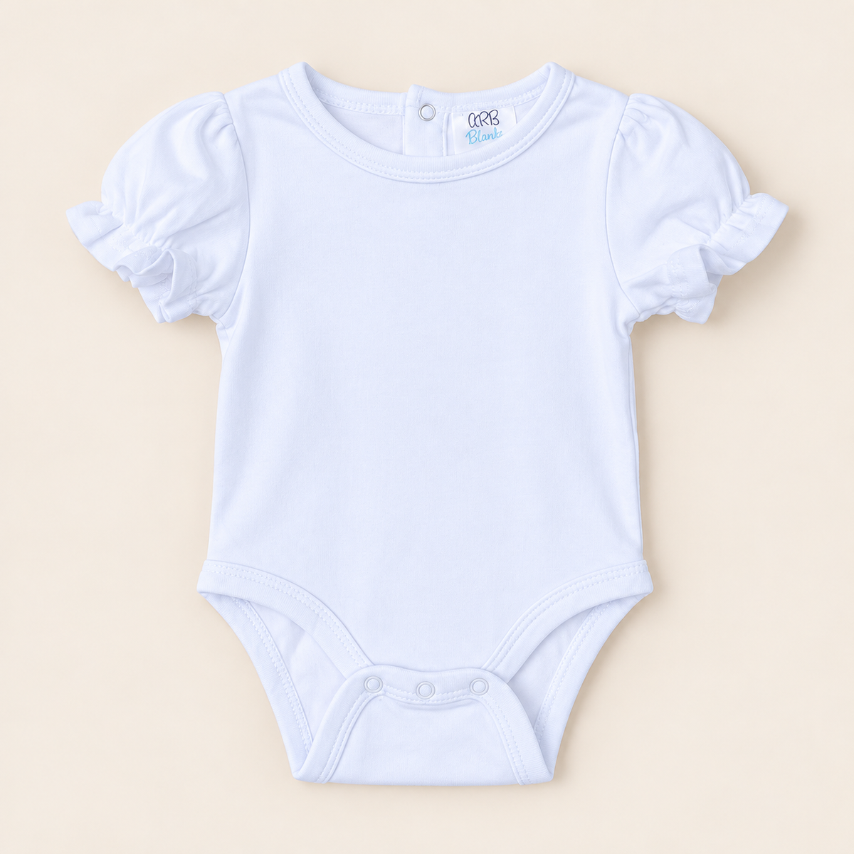 Short Sleeve Ruffle Baby Bodysuit – Cotton Blank for Embroidery & Boutique | 5 Colors | Newborn–18M