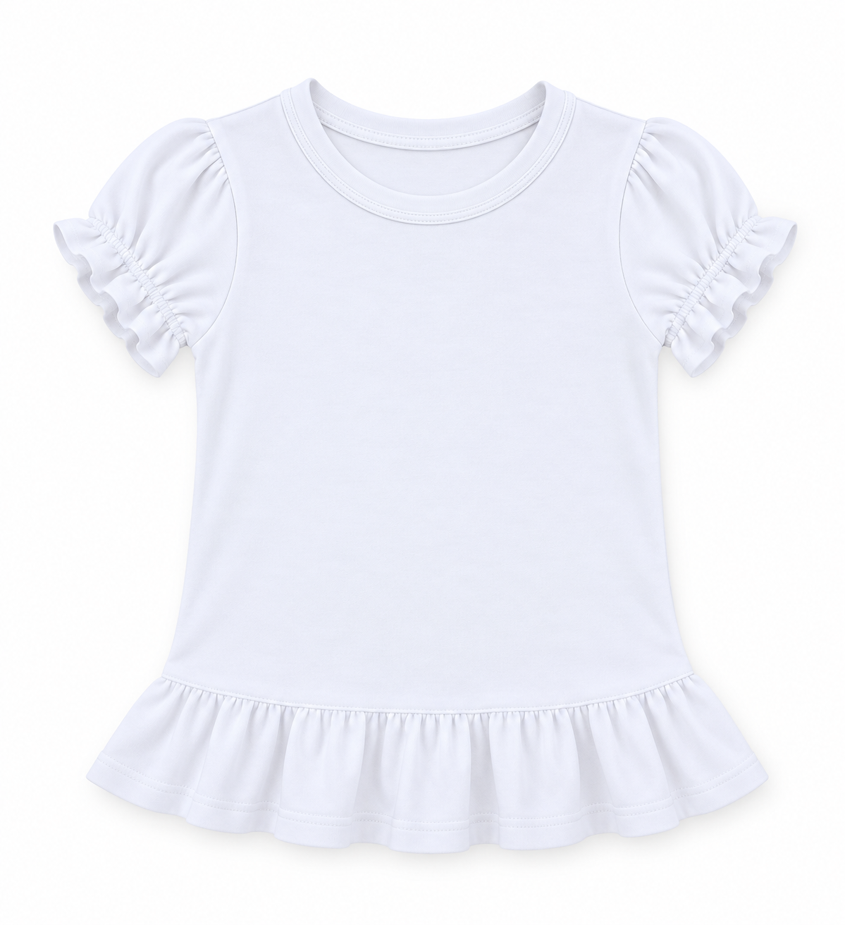 Girl's Short Sleeve Ruffle Shirt | Cotton Boutique Top 12M–12 Youth