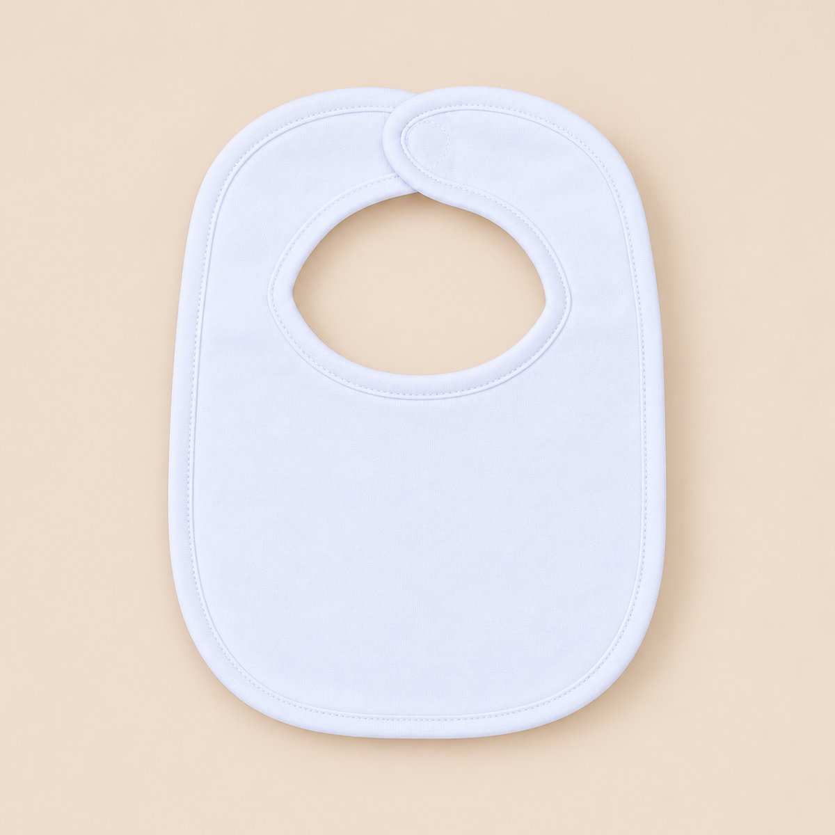 White plain baby bib cotton blank, smooth surface ideal for embroidery and HTV — ARB Blanks boutique baby blank