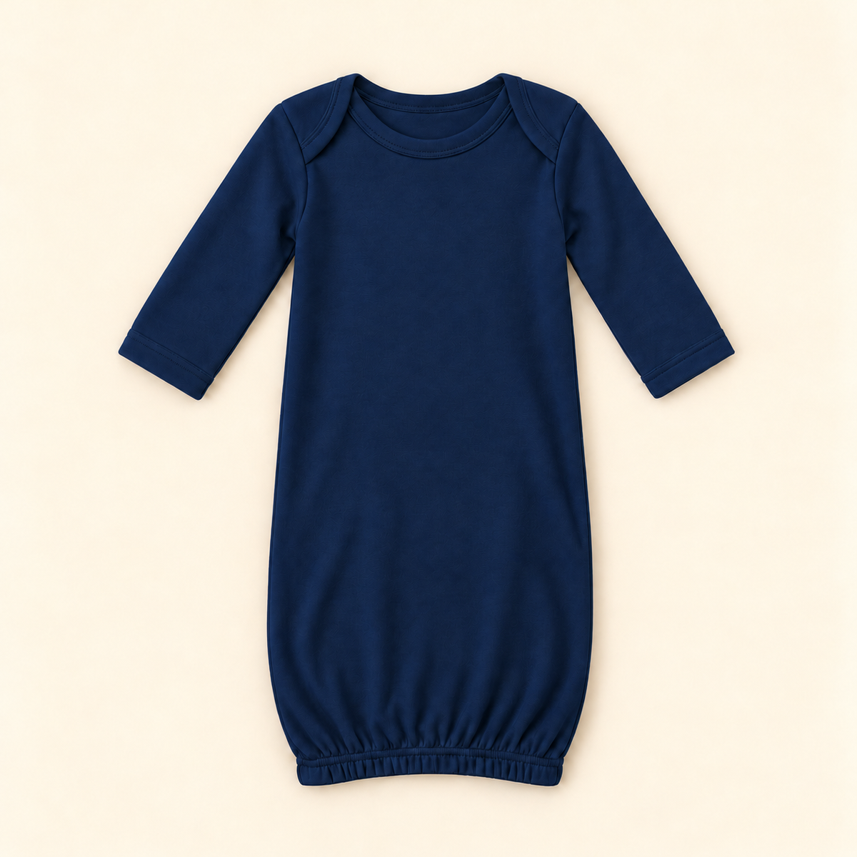 Unisex Long Sleeve Baby Gown – Cotton Blank | 8 Colors | Side Zipper | Embroidery & Monogram Ready