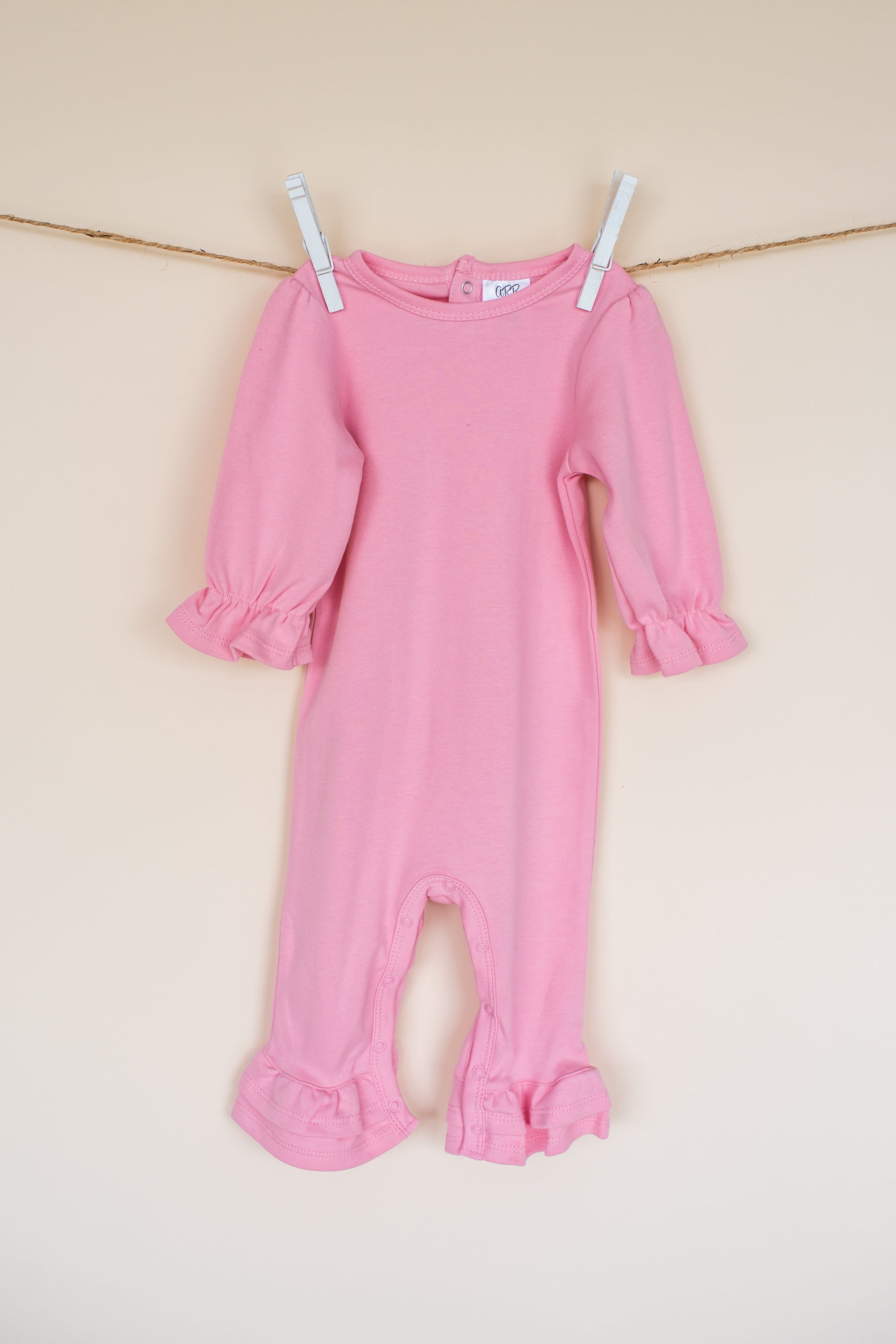 Girl's Long Sleeve Ruffle Rompers - ARB Blanks