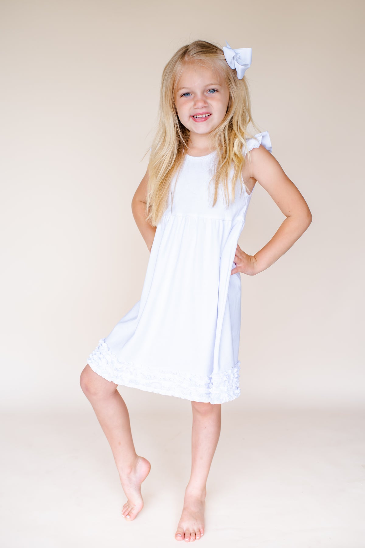 Girl's Angel Sleeve Empire Waist Dress Cotton Blank | 4 Colors | Embroidery & Boutique | Sizes 12M10 | ARB Blanks Hot Pink / 18M Girl's Angel Sleeve Empire Waist Dress Cotton Blank | 4 Colors | Embroidery & Boutique | Sizes 12M10 | ARB Blanks Hot Pink / 18M
