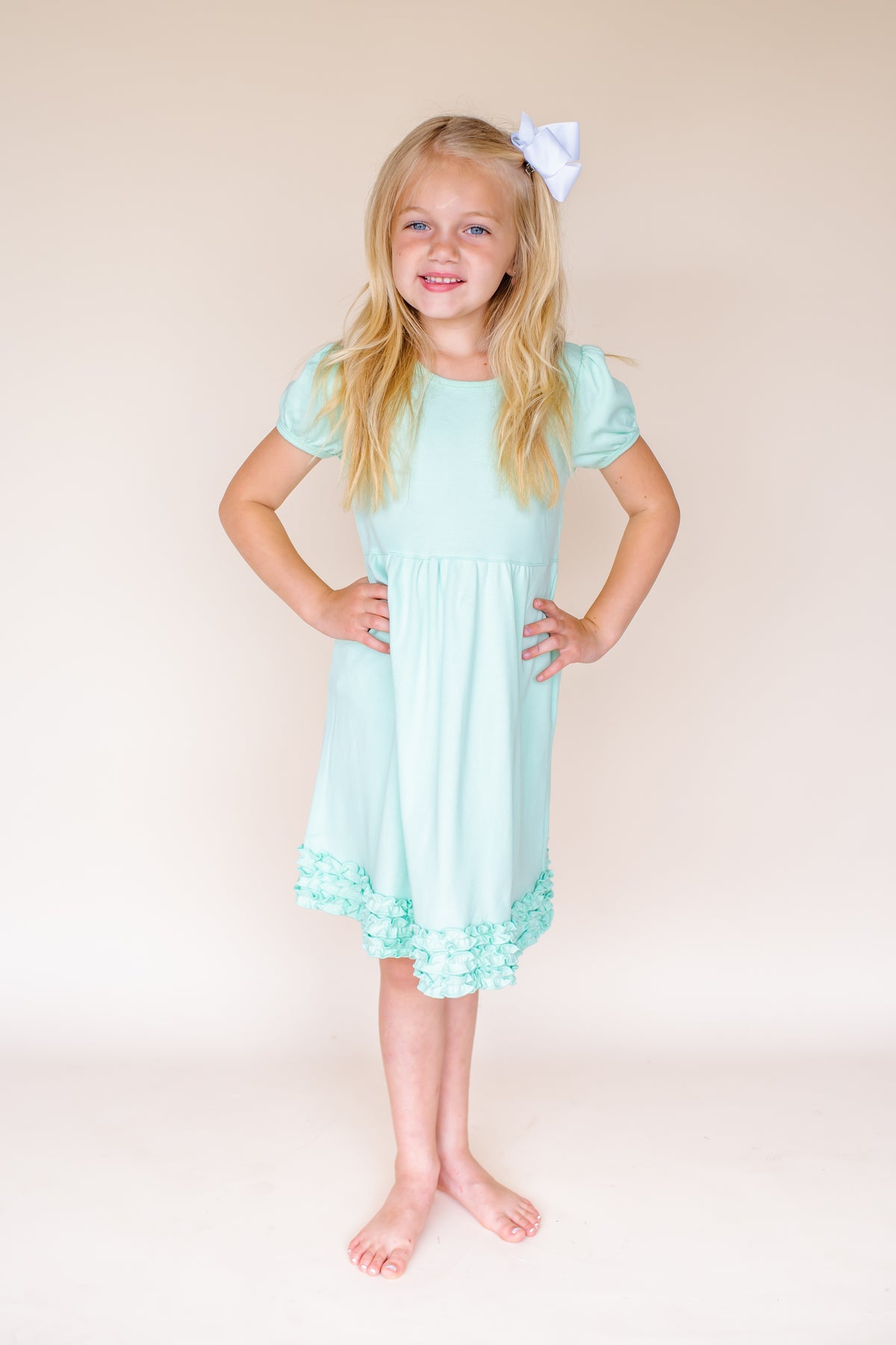 Girl's Ruffle Empire Waist Dress Cotton Blank for Embroidery & Boutique | 9 Colors | Sizes 12M10 | ARB Blanks Grey / 5T Girl's Ruffle Empire Waist Dress Cotton Blank for Embroidery & Boutique | 9 Colors | Sizes 12M10 | ARB Blanks Grey / 5T