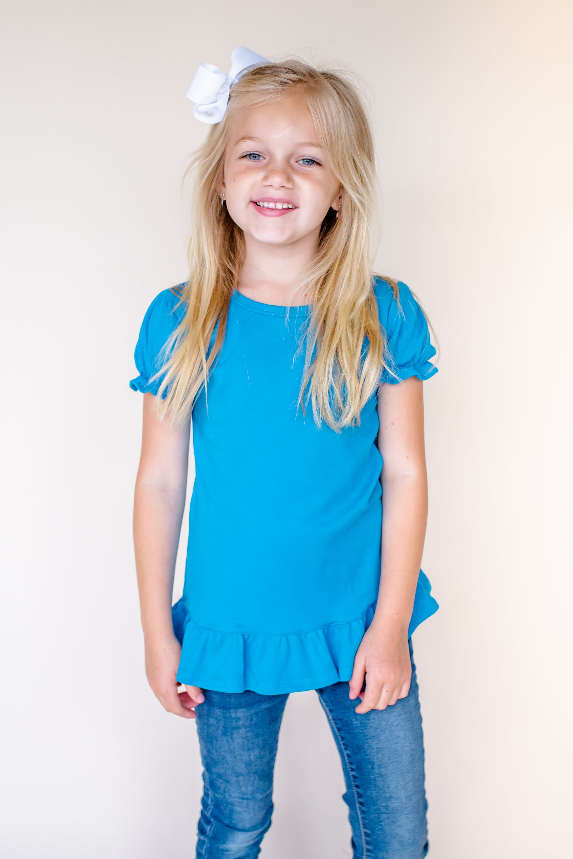 Girl's Short Sleeve Ruffle Shirt (12MToddler) ARB Blanks