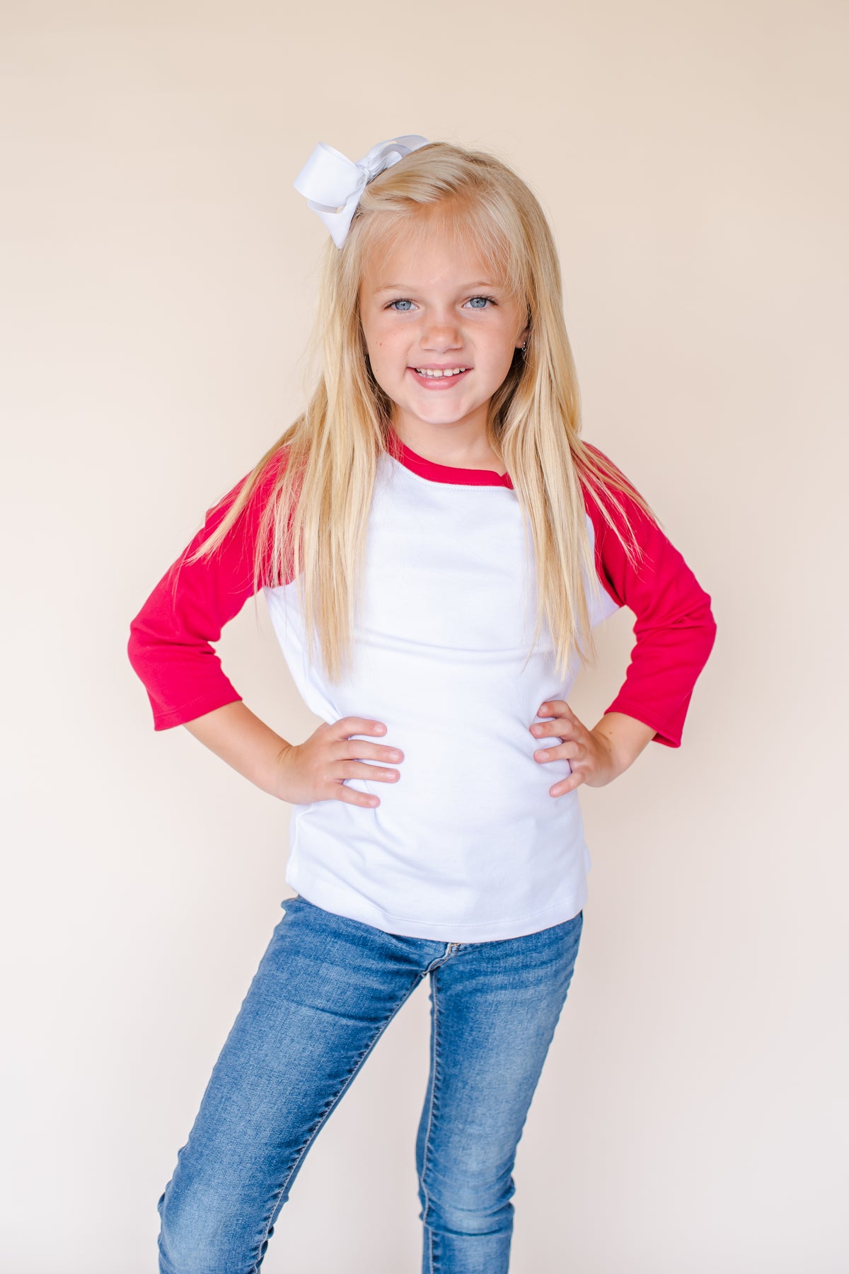 Unisex Raglan Shirt with White Body (12M-Toddler)