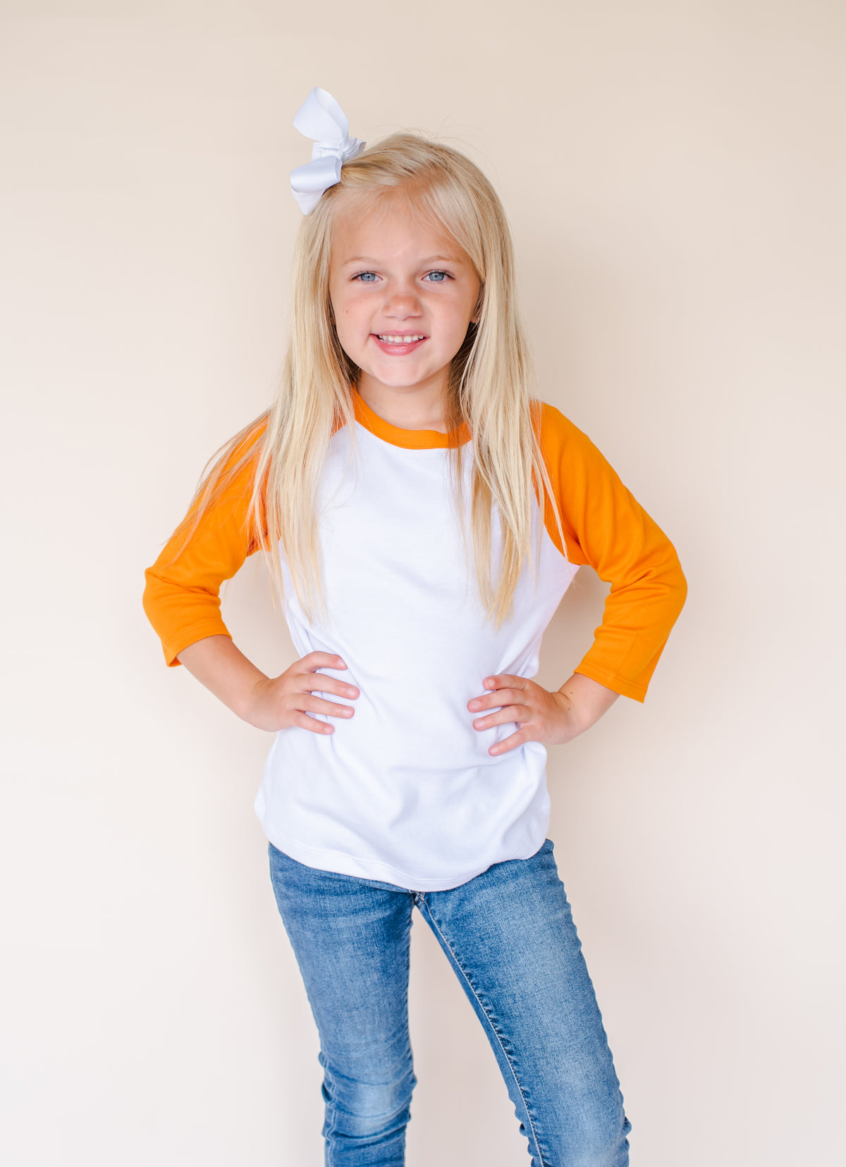 Unisex Raglan Shirt with White Body (12M-Toddler)