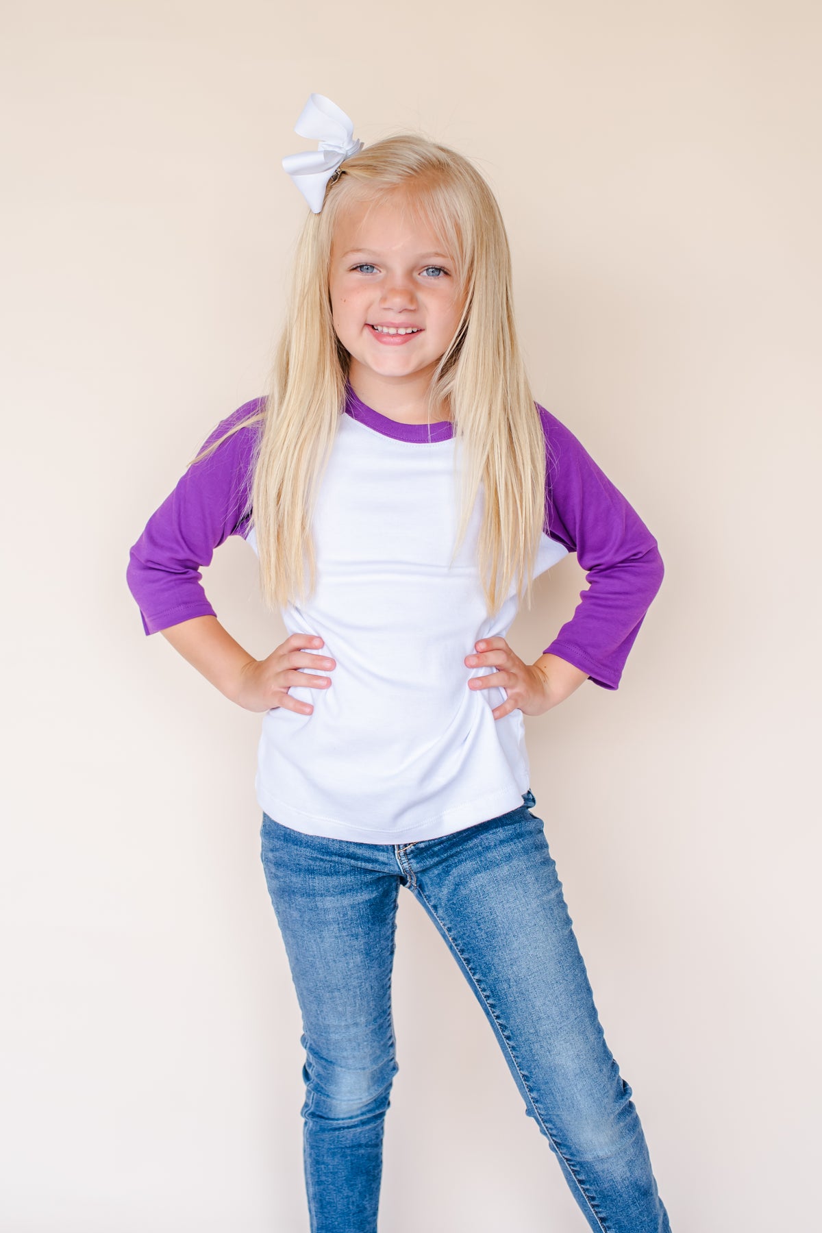 Unisex Raglan Shirt Body with - (Youth) Blanks White ARB by