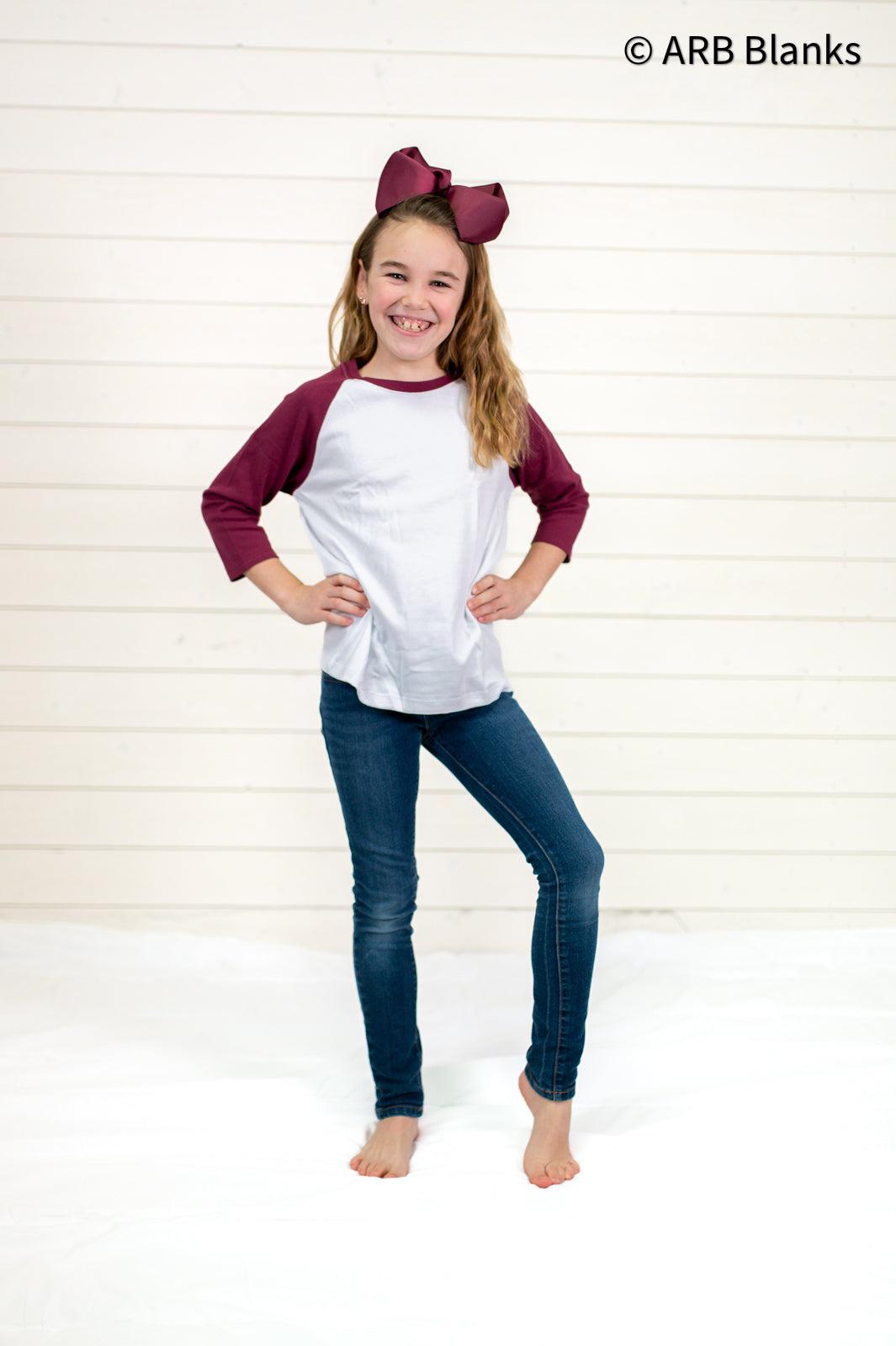 thumbnail image 2 of A2Z 4 Kids Raglan Style T-Shirt Contrast Colour Navy Blue Top Girls Boys Age 5-13 Yrs 2 of 6