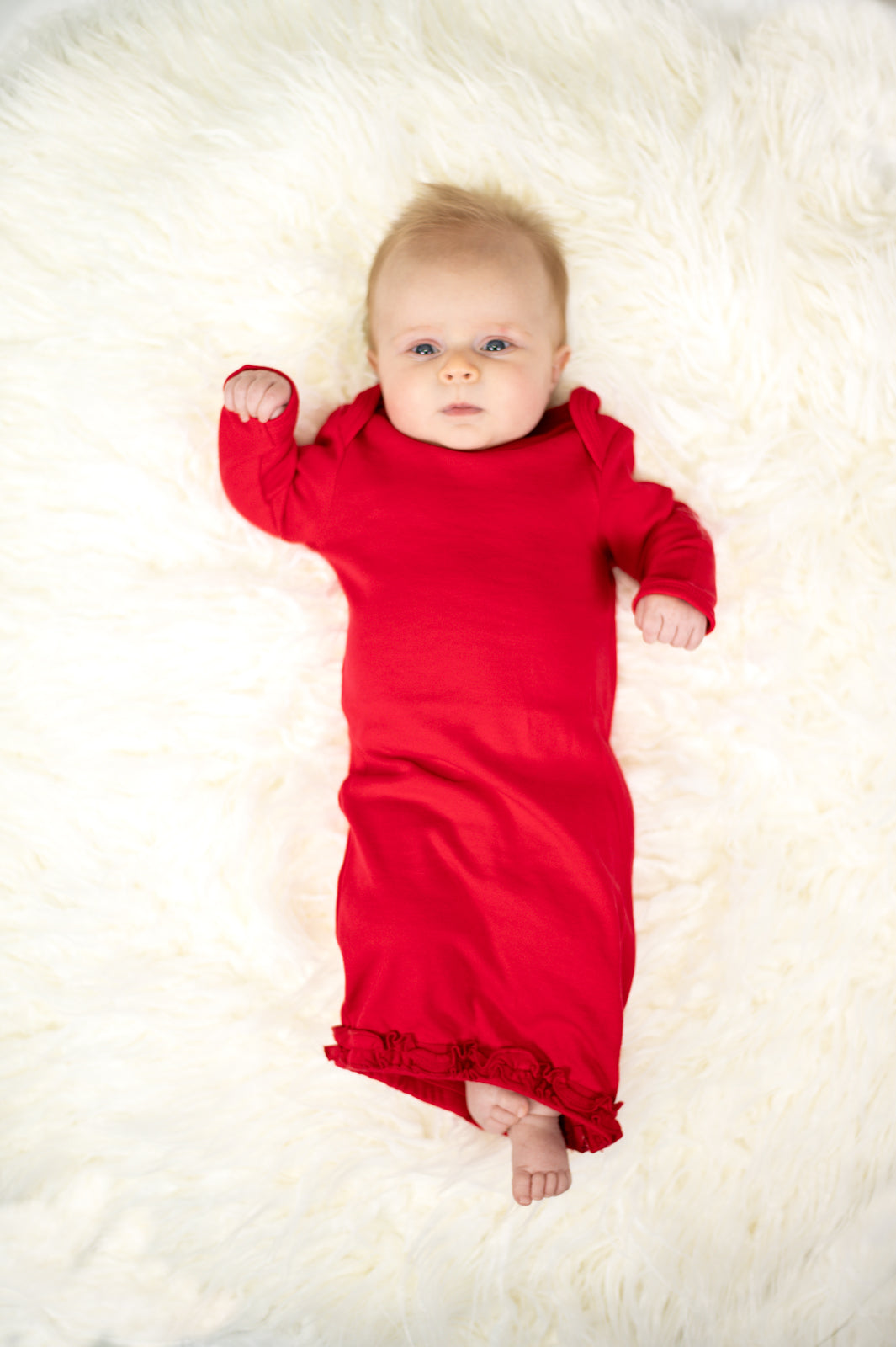 Ruffle Long Sleeve Baby Gown