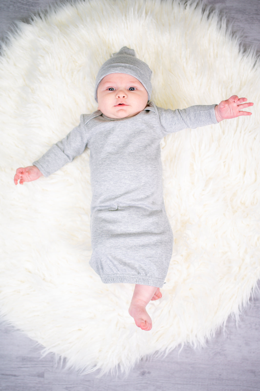 Plain Long Sleeve Baby Gown