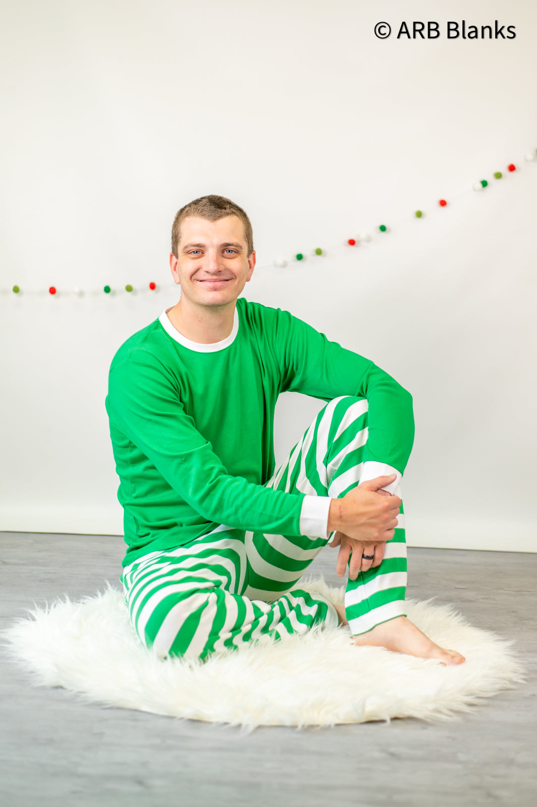 CHRISTMAS: Green and White Striped Collection