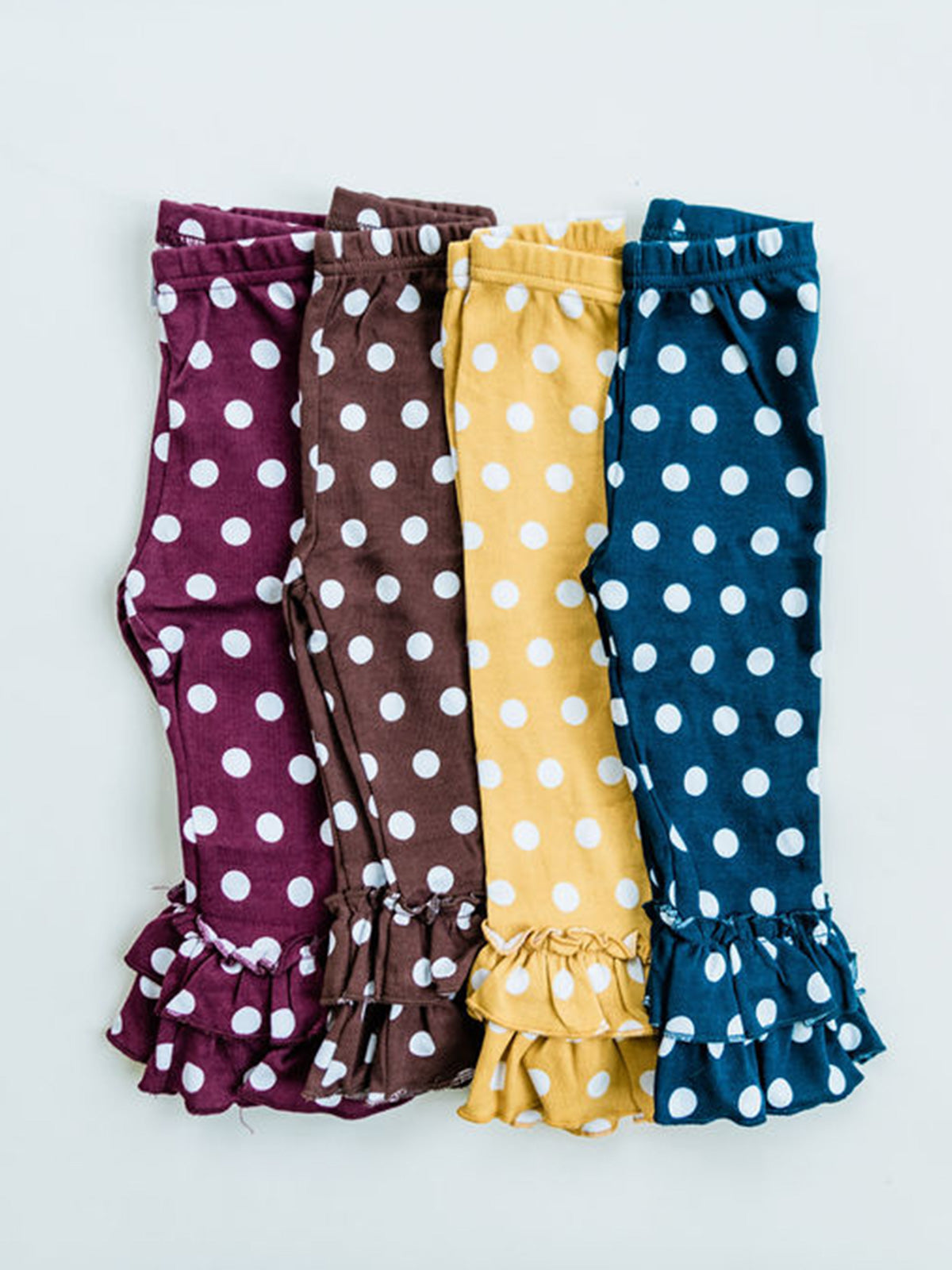 Gold Polka Dot Ruffle Footless Cute Leggings For Girls With Glitter Accents  And Metalic Polk Dots Design From Eyeswellsummer, $5.51