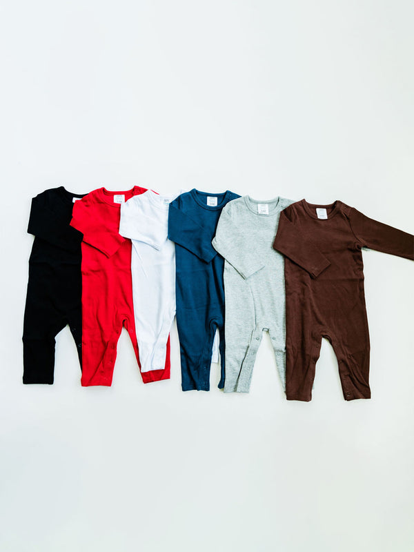 Unisex Long Sleeve Romper – Cotton Blank | 6 Colors | Embroidery ...
